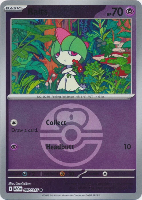 Ascended Heroes Ralts #087/217 Pokeball Reverse Holo